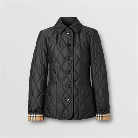 faux burberry quilted jacket